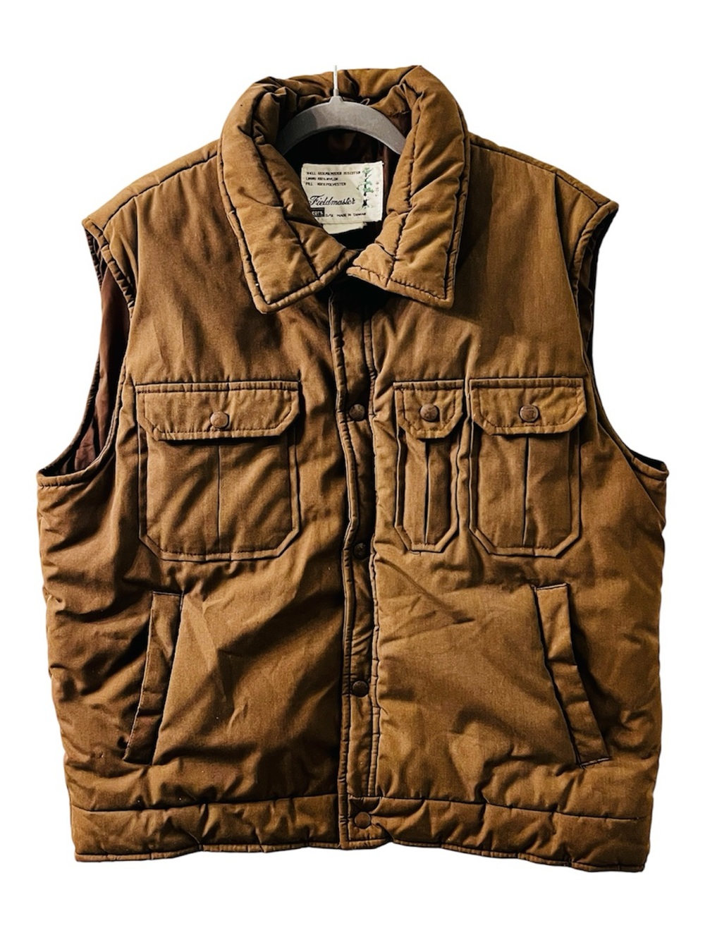 VTG Sears Fieldmaster Brown Puffer Vest L